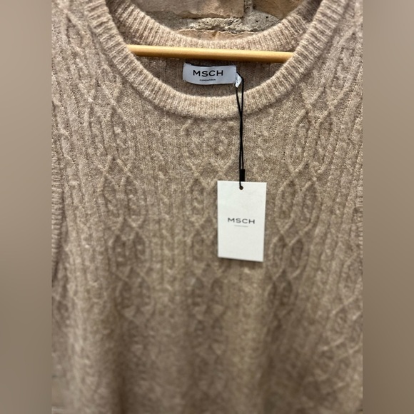 Moss Copenhagen NWT EDITA
 ZENIE Tan Wool Cable  Knit VEST Sz L - Picture 3 of 7